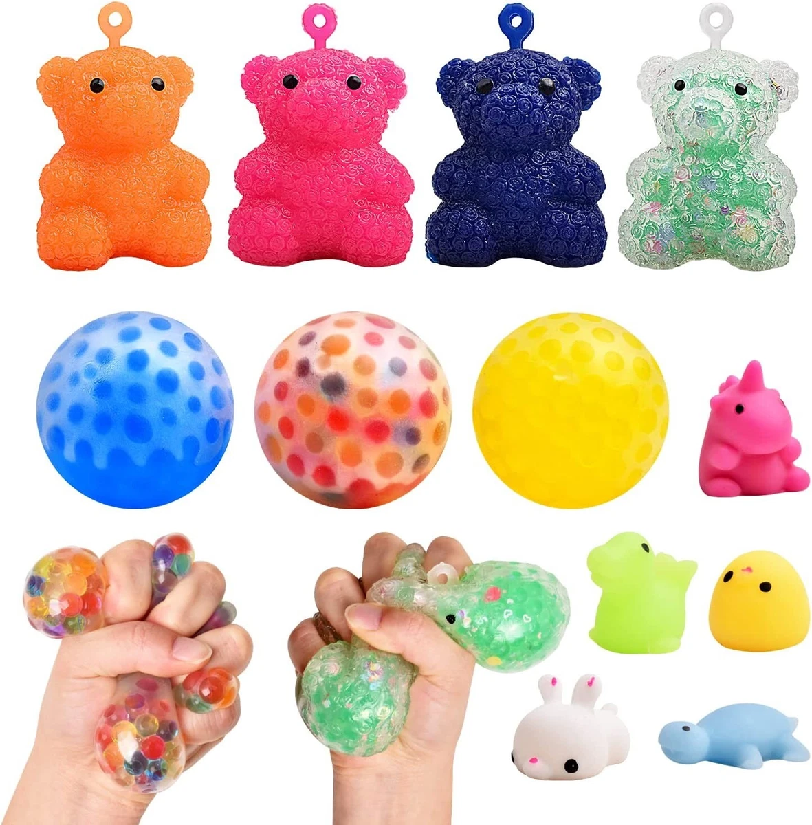 Stretchy Bear Dough Ball (1 Pack) Squishy Stress Relief Balls for Kids,  Animal Cross-Dressing Squeeze Ball, Squishy Ball, Squishy Fidget Toys for