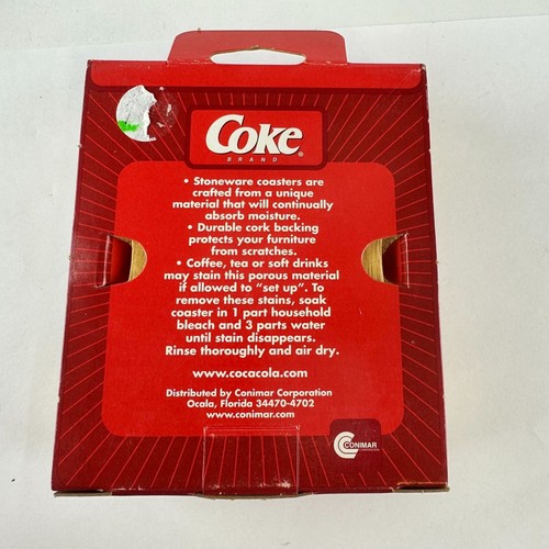 Saugfähige Untersetzer der Marke Coca-Cola Set mit Holzhalter Steinzeug - Bild 3 von 4