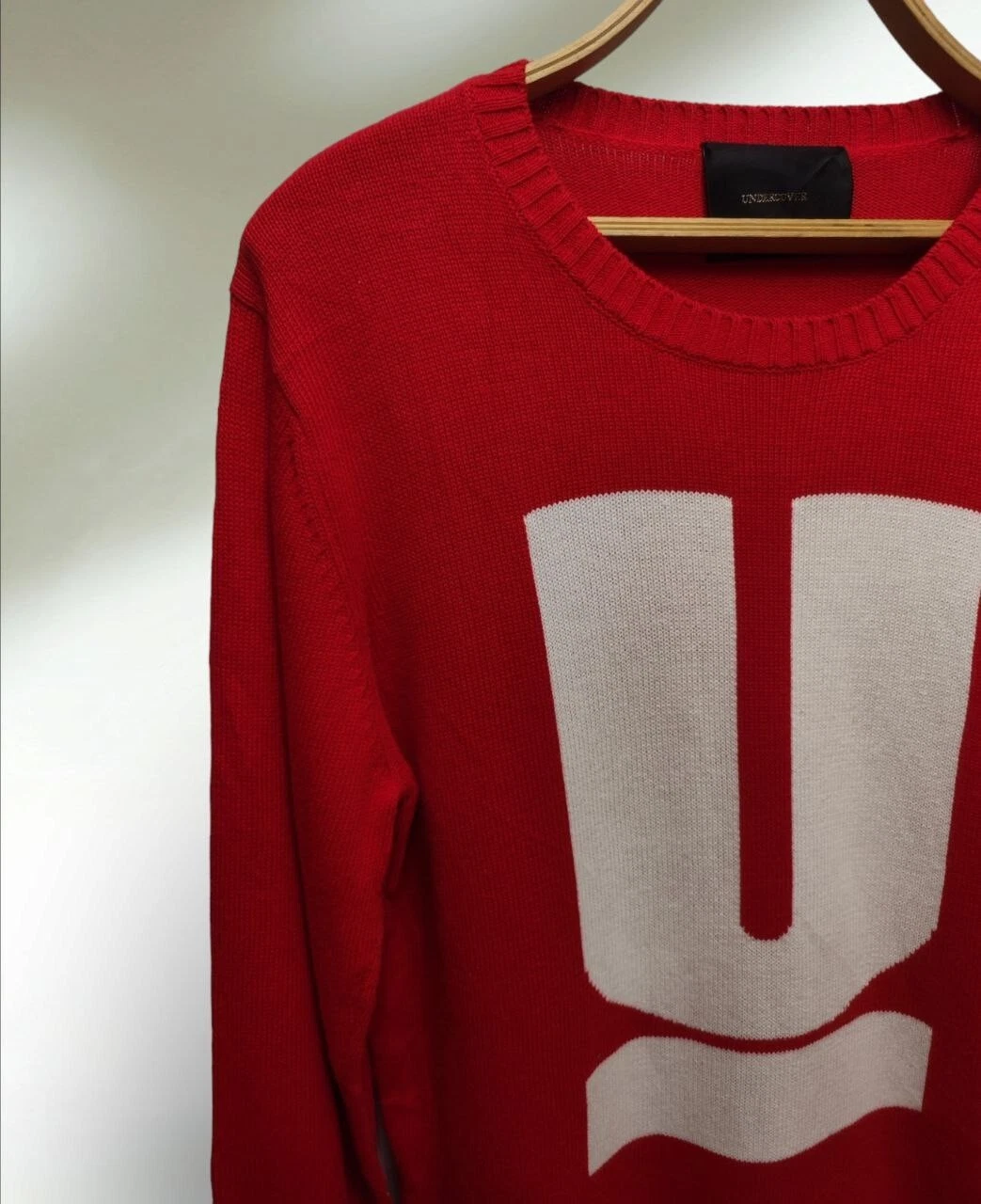 UNDERCOVER Felpa Sottocoperta Maglia Rossa Giapponese Grande Logo Taglia L