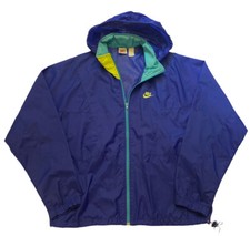 90s Nike Sz L Gray Tag Windbreaker Full Zip Track Jacket Primary Blue/Neon
