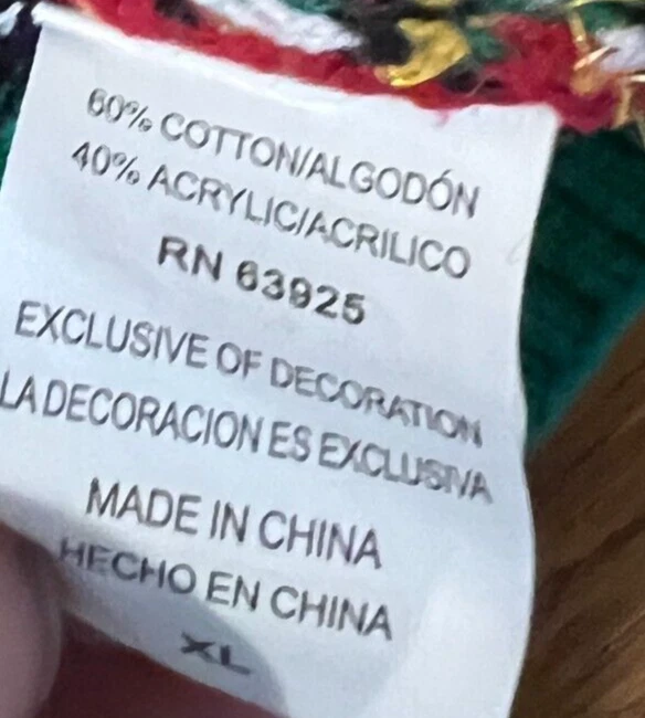 Ugly Holiday Sweater Santa Claus Thumbs Up Christmas Party Size xl