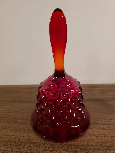 Fenton Red Ombre Hobnail Glass Bell
