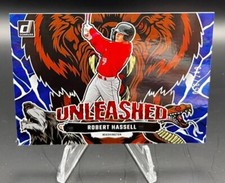 2023 Donruss Robert Hassel RC Unleashed Blue Parallel 56/249 Nationals MT/NM