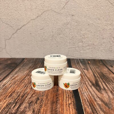 NEW 3 pcs Set -  Farmacy Green Clean Makeup Meltaway Cleansing Balm 12 ml Each