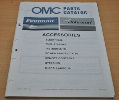 OMC Accessories Parts Catalog 1986 Johnson Evinrude Bootsmotor Ersatzteilliste 