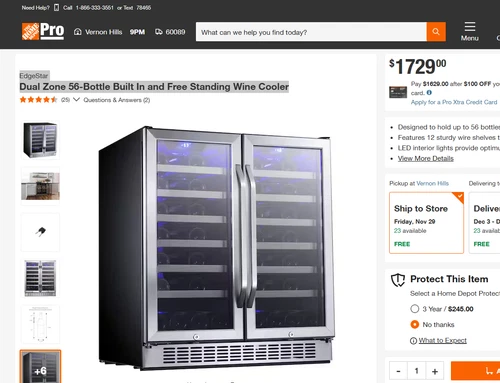 🌞 🌞EdgeStar Dual Zone 56-Bottle Built In and Free Standing Wine Cooler - Picture 5 of 6