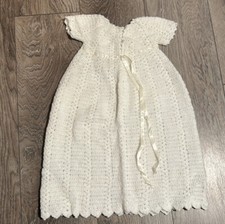 Vintage 1980s handmade crochet christening baptism dress