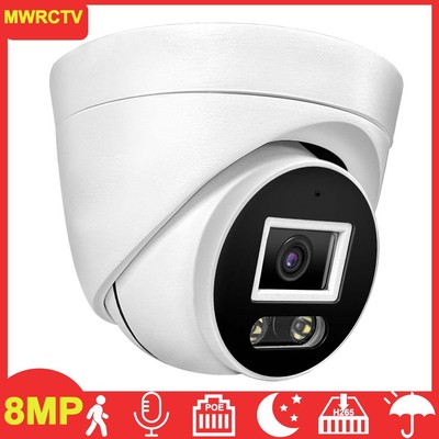 4K Security Dual Light POE Dome Camera Wide Angle Lens Human Detection for NVR