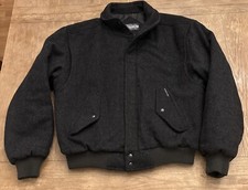 Vintage Members Only Wool Mens Bomber Jacket Size 42 Dark Heather Gray