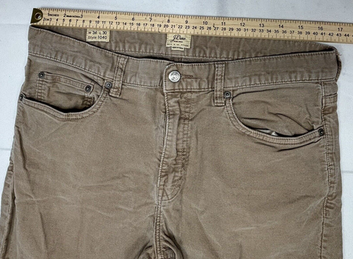 J.Crew 1040 Corduroy Men’s 34X30 Brown Pants Preppy Classic Comfort Pockets - Picture 10 of 11