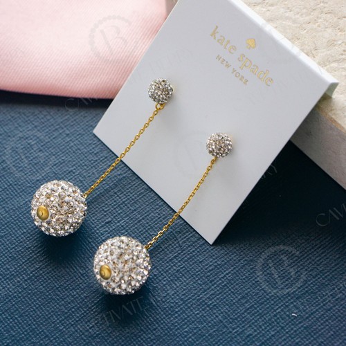 Orecchini Lineari Kate Spade Razzle Dazzle Pave Cristallo Nuovi con etichette - Foto 7 di 10