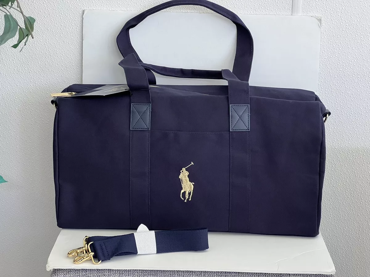 RALPH LAUREN POLO BLUE DUFFLE BAG TRAVEL WEEKEND NEW