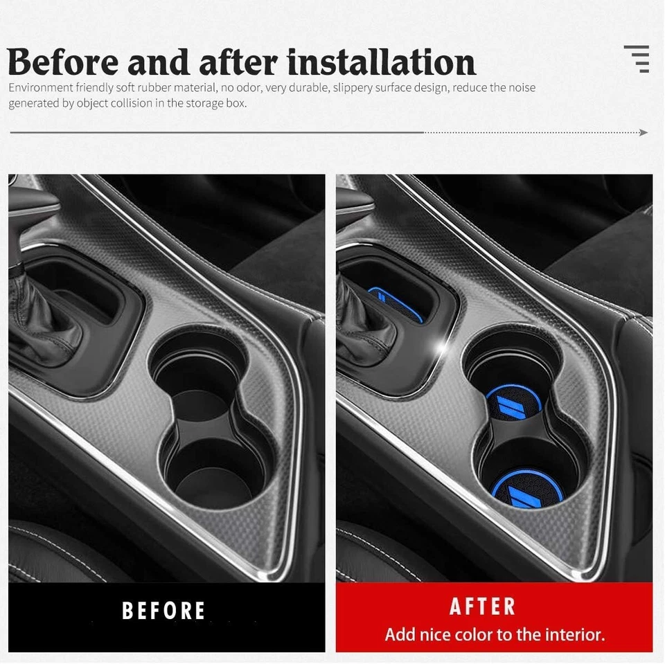 Auovo para Dodge Challenger 2015-2023 portavasos insertar puerta revestimiento consola central Foto 2 de 4