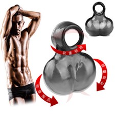 Men Scrotum Squeeze Ring Chastity Cage Ball Stretcher CBT Enhancer Delay Ball