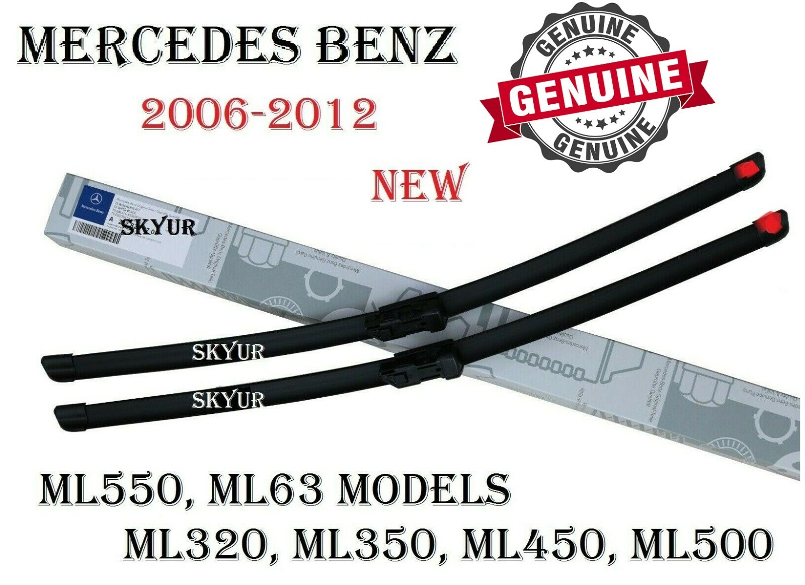 Genuine Mercedes-Benz Front Wiper Blade Set – Fits W211, W219, W230, SLR – OEM 2118202945