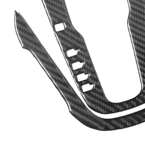 Shift Boot Trim Cover Kit 3-Piece Carbon Fiber Gear Shift Knob Trim Cover Set For Ford Mustang 2015-2023 Carbon Fiber Interior Trim For Mustang