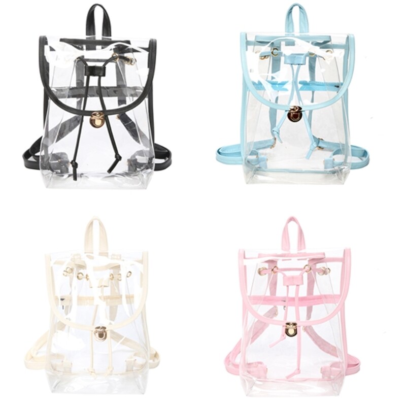 Clear PVC School Backpack for Travel and Stadium Events  