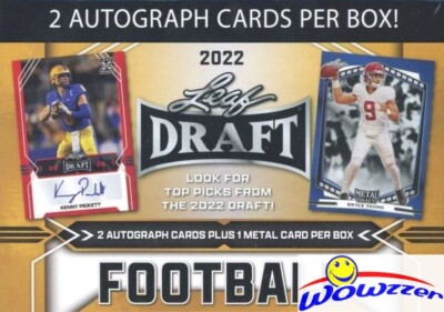 2022 Leaf Draft Football GOLD Factory Sealed Blaster Box-2 AUTOS+1 METAL Card! 