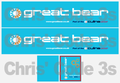 Code 3 selbstklebendes Anhänger Aufkleber - Culina Great Bear - 1/50 1/64 1/76 1/87 1/148 