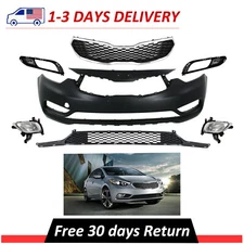For 2014-2016 Kia Forte Korea Built Complete Bumper Grille Set W/ Fog Lamp