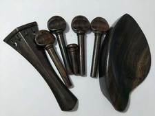 1 Set NEW Arrival Ebony Violin Parts 4/4 NEW Ebony Pegs and Tailpiece Chin Rest