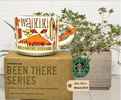 🌺STARBUCKS ORNAMENT WAIKIKI BEEN THERE SERIES Demitasse Espresso Mini Mug 2oz.