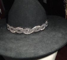 Vintage Western Black and Silver Cowboy Stretch Hatband