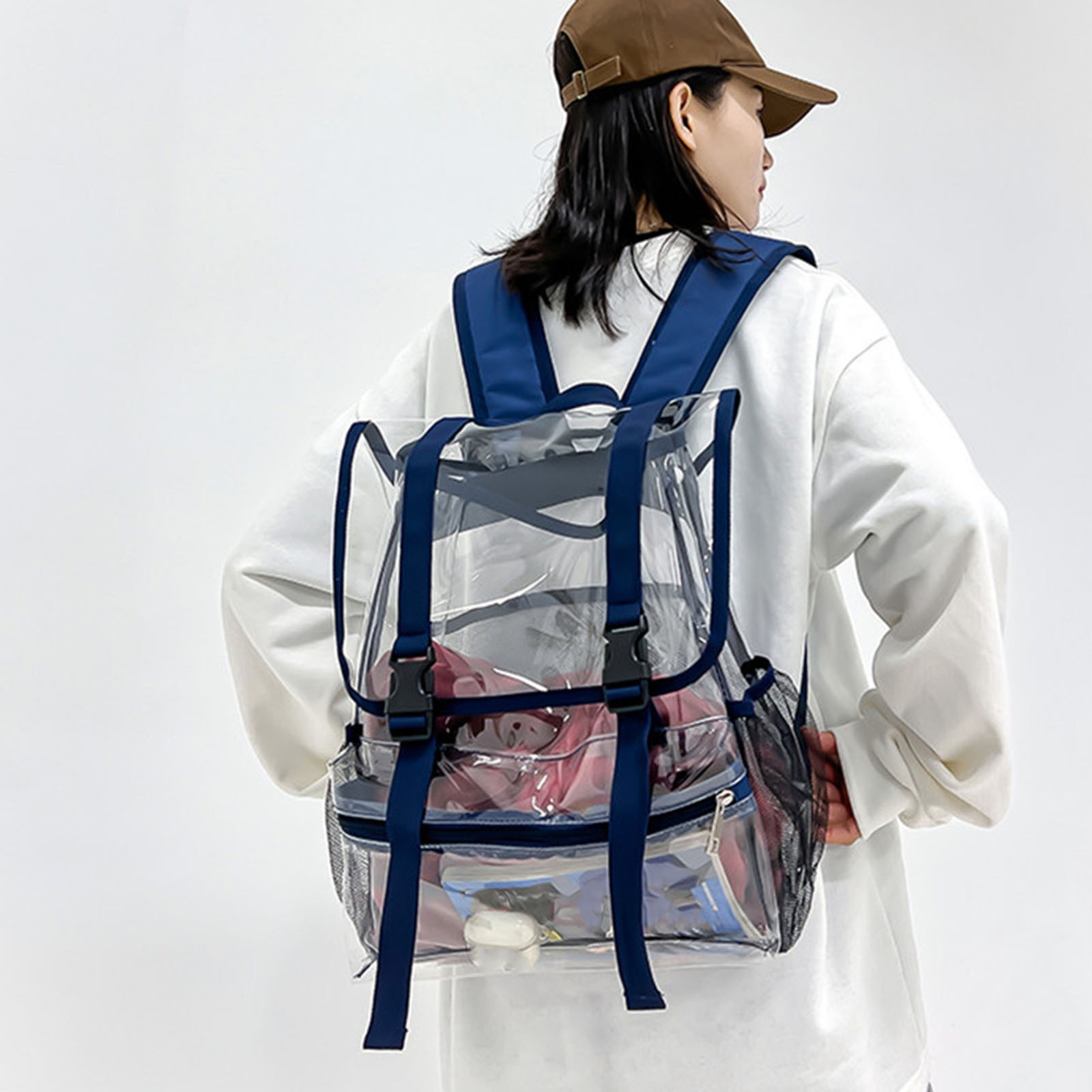 Backpack Visible Fashion Backpack Visible Multifunctional Transparent Boys Girls ...