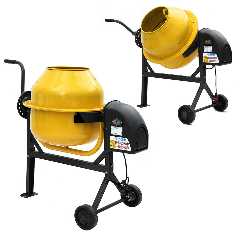 120 140L Electric Cement Mixer 220W-550W Plaster Concrete Mortar Mixing ...