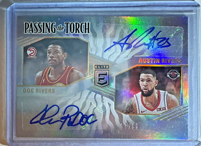 2019-20 Donruss Elite Passing The Torch Doc Rivers Austin Rivers Dual Auto 87/99