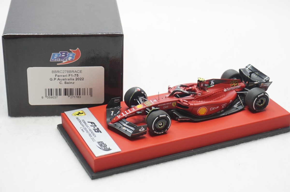 1/43 BBR FERRARI F1-75 GP AUSTRALIA 2022 C.SAINZ RED LEATHER BASE