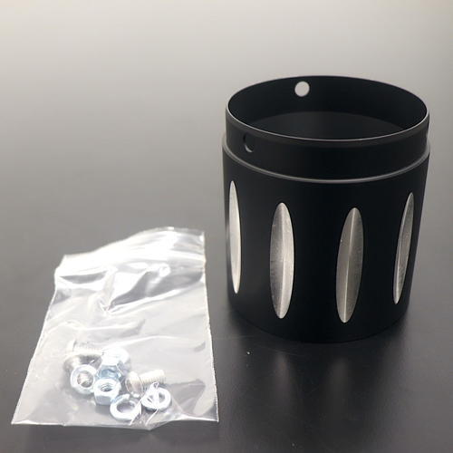 OEM Rush Motorcycle Exhaust Endcap 3.5"|Black & Chrome|3531B - Picture 2 of 9