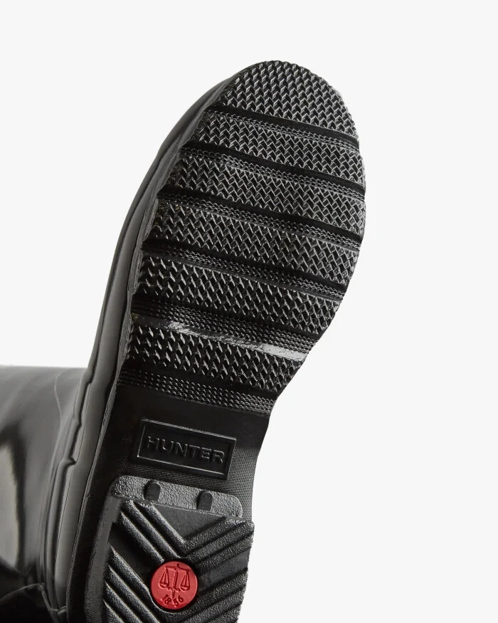 ★Hunter★(W) OG Tall Back Adjustable Gloss Boots★Black Hunter Women's Original Tall Back Adjustable Gloss Rain
