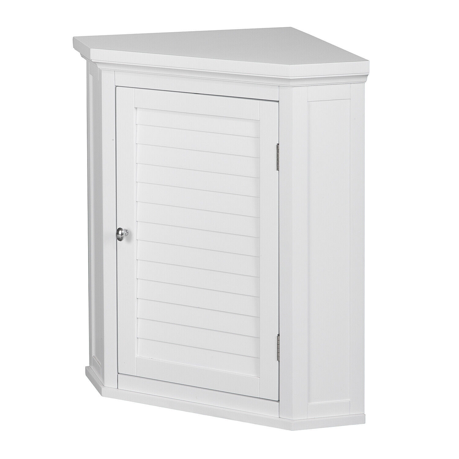 Removable Wooden Corner Wall Mounted Cabinets with Shutter Door White Storage US