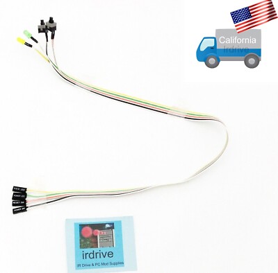 New 20'' Front Panel PC Case ON/OFF Reset Switch Power/ HDD LED Connector Cables