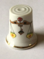Libra Zodiac Thimble Vintage Souvenir Collectible