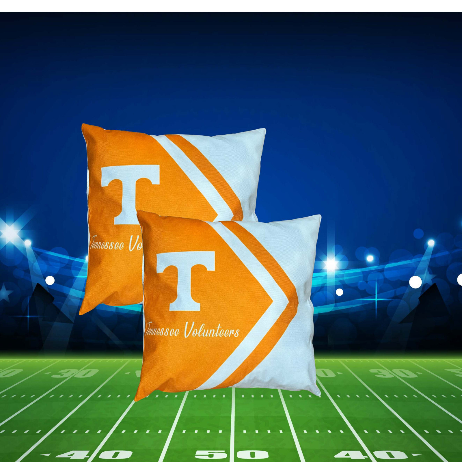 Tennessee Volunteers 18x18 Pillow Covers Set of 2 NCAA College Team Decor  
