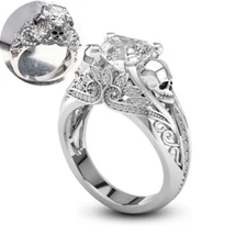 Ring Anniversary Filled Fashion chic Skull Wedding Sapphire Jewelry Women