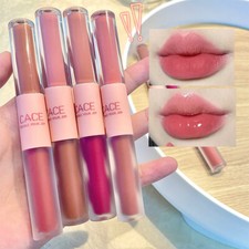 Double Head Mirror Matte Lip Glaze Waterproof Long Lasting Lip Gloss Makeup