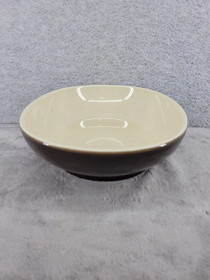 Cuenco para servir gres vintage Pfaltzgraff Otagiri marrón y crema ovalado 10" Foto 2 de 4