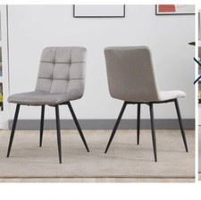 Cibor  Dining Chairs Velvet Upholstered Grey