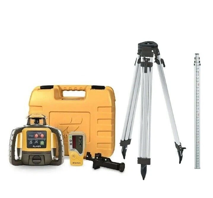 Topcon RL-H5A Rotary Laser w/ LS-80X Receiver & Heavy-Duty Tripod and 9ft Rod