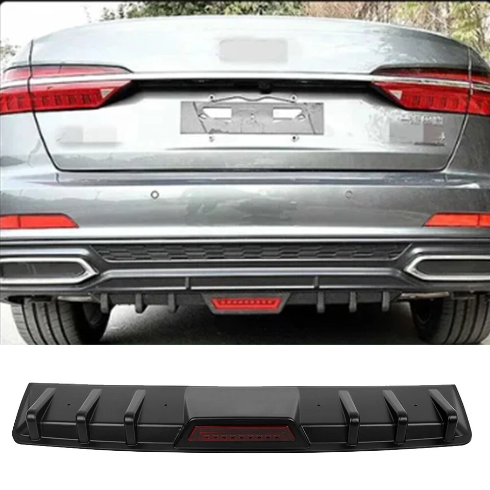 For Cadillac Escalade Rear Diffuser 7 Shark Fins Bumper Lip Splitter Spoiler - Image 3 of 4