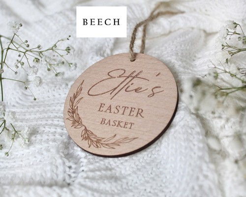 Personalised Engraved Easter Basket Tags | Easter Keepsake Decoration | Wooden B - Picture 9 of 10