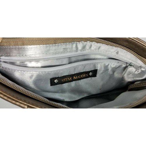 Borsa da sera pochette Steve Madden bronzo metallizzato bottoni borchie - Foto 6 di 7