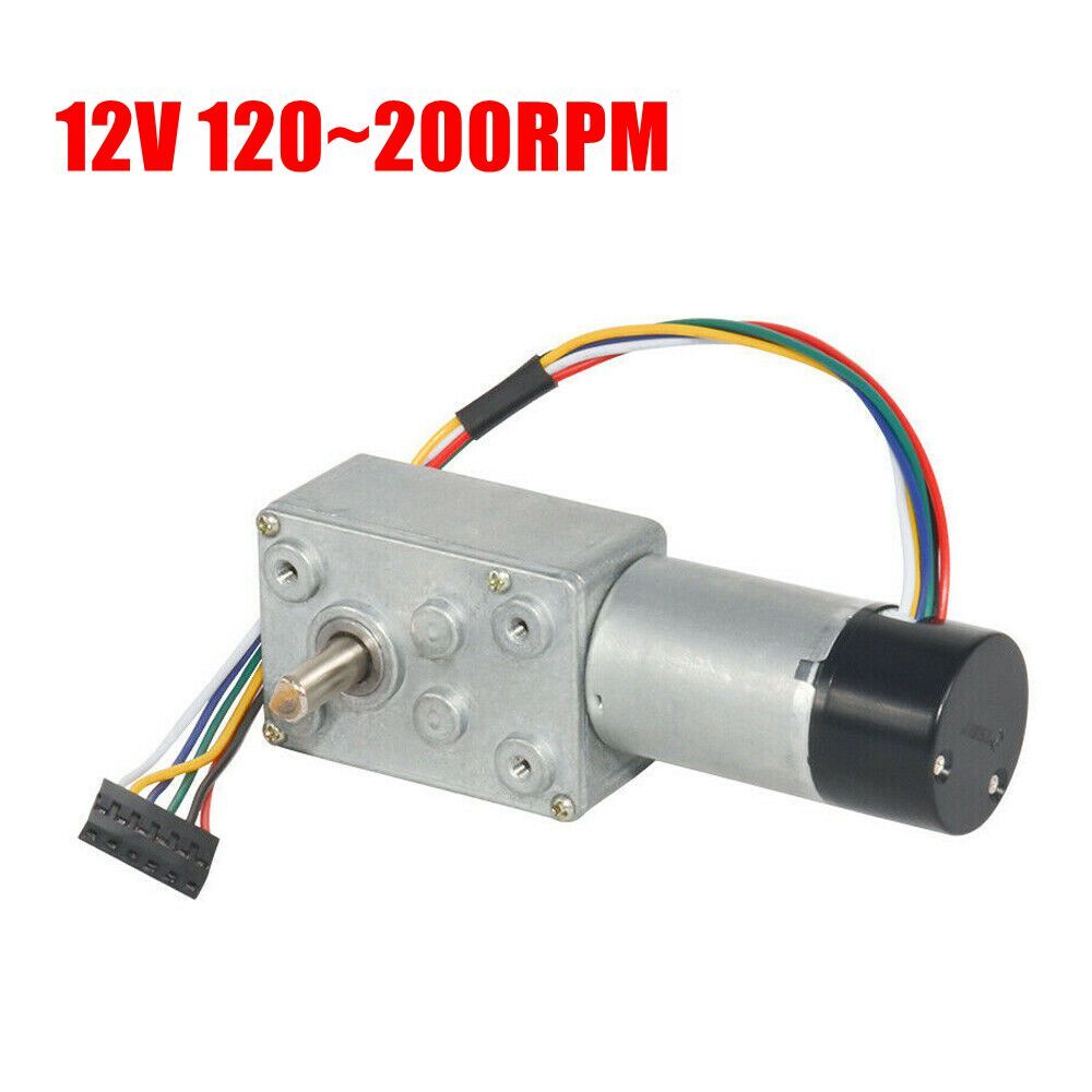 DC 12V Gear Motor Hall Encoder Electric Worm Gear motor DIY Hobby ...