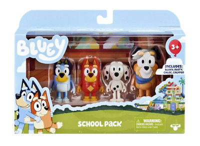 Bluey School Friends - School Pack 4-Pack, Rusty, Chloe, Calypso - NEW SET!