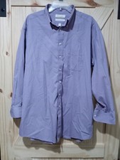 Roundtree  Yorke Long Sleeve Button Down Men's Size 17 Purple