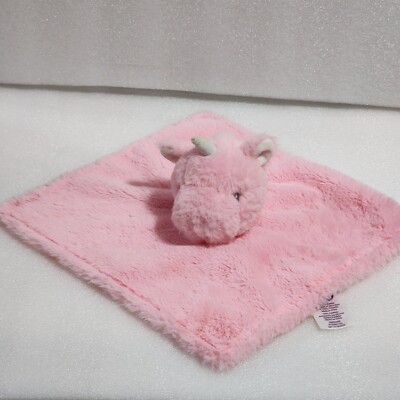 Parent's Choice Unicorn Pink Plush Satin Baby Security Blanket 12''x12''