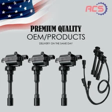 3X Ignition Coil +Spark Plug Wire for 03-06 Mitsubishi Montero Galant 3.8L UF525